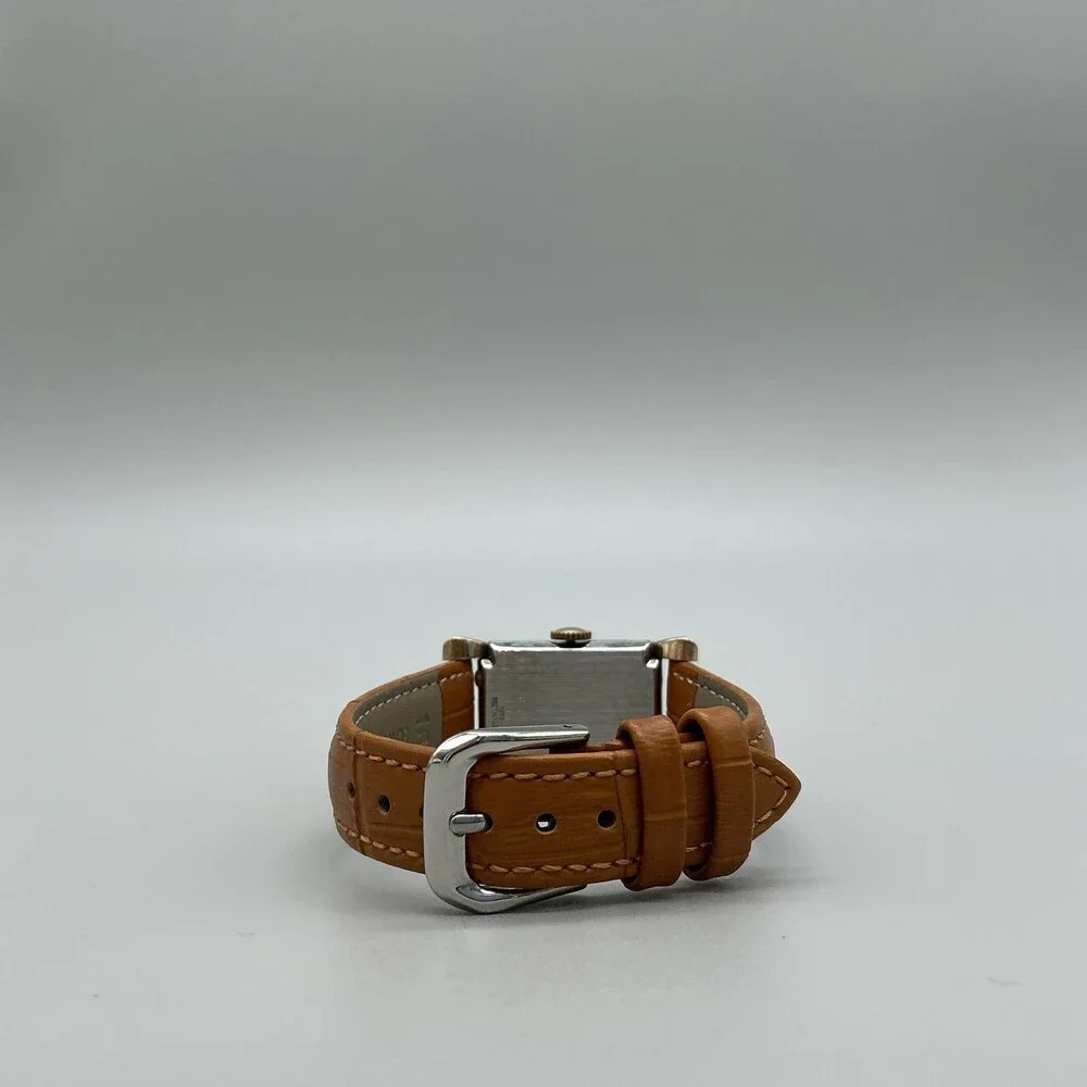 Vintage Westbury Mens Watch 22mm Silver Dial 10K RGP Brown Leather Manual Wind